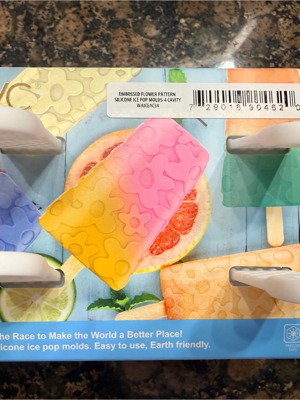 CWC Colorful Silicone Ice Pop Molds — Pink, Blue, Purple, Green